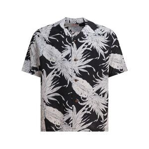 SUN SURF Men's Short-Sleeve Allover Print Hawaiian Shirt Men BLACK Shirts